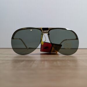 Foster Grant Aviator Sunglasses Gold Frame Green Lens New